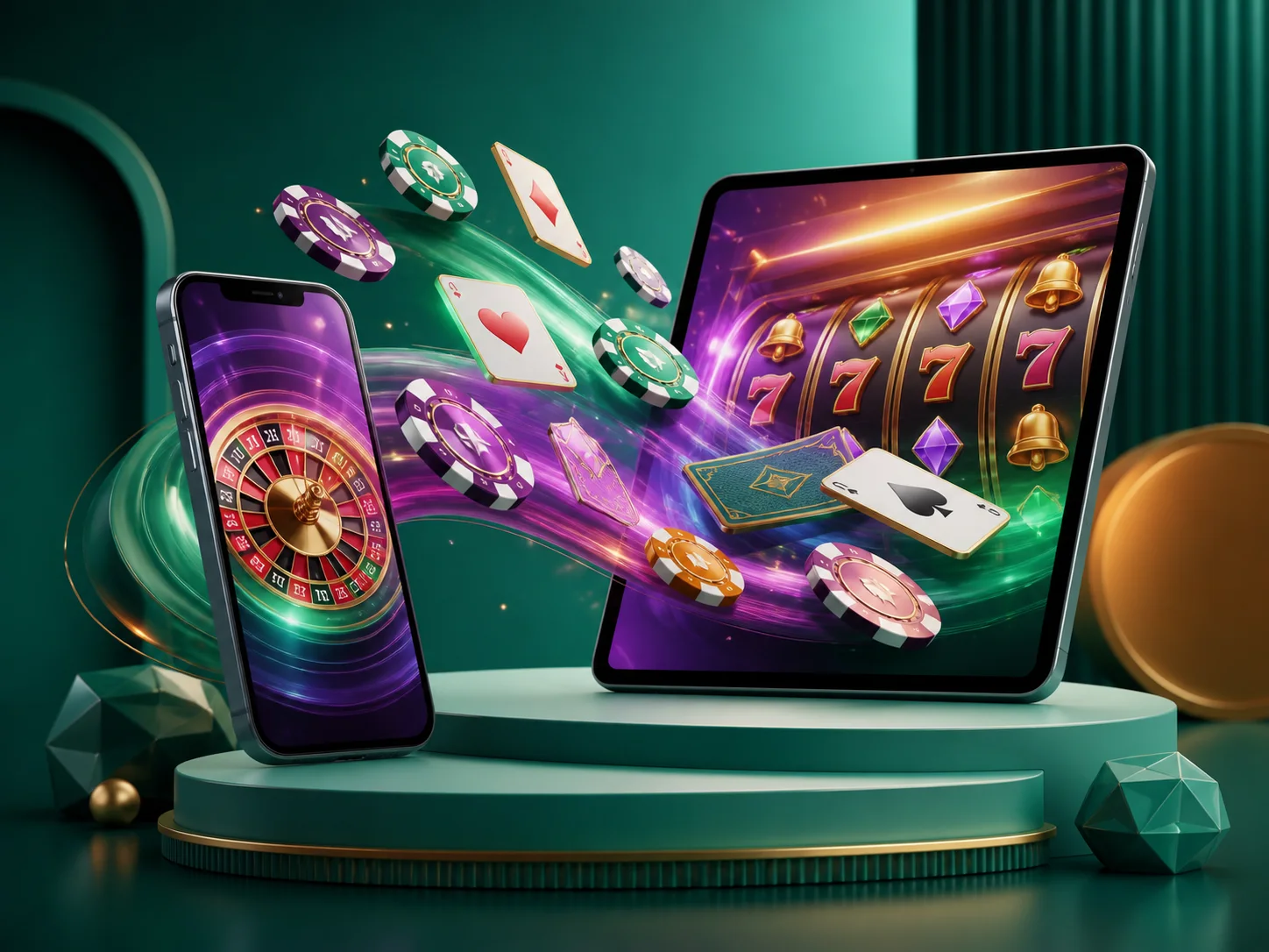 Celular e tablet com jogos de cassino genéricos